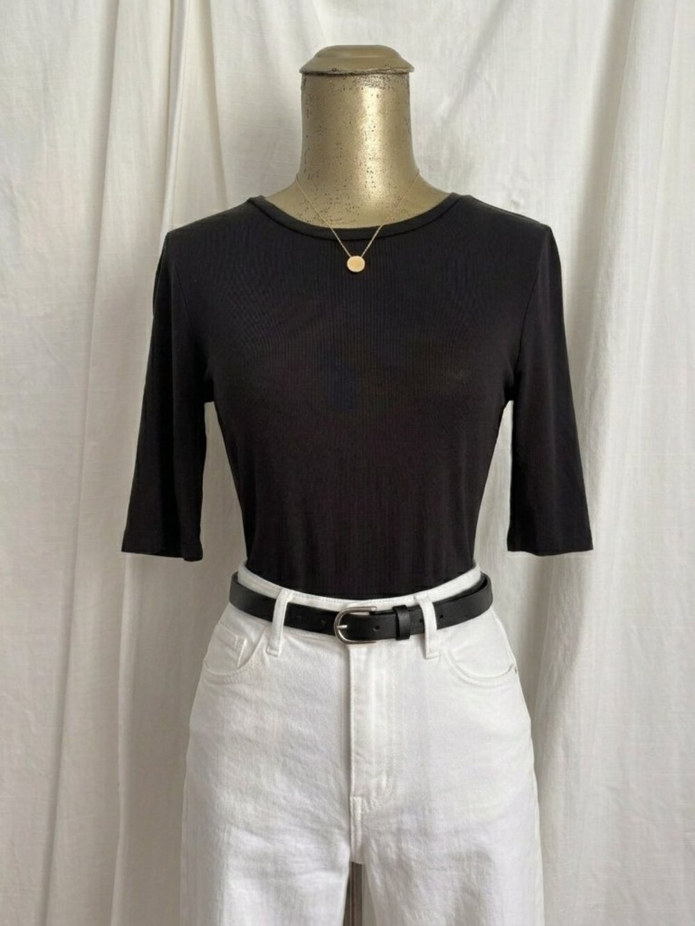 Banana Republic Black Threadsoft T-Shirt Tee XS Minimalist Basic Capsule